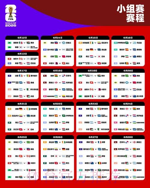 2026世界杯赛程今日完整安排官网入口 2026世界杯赛程今日完整安排官网入口